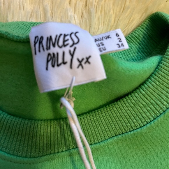 Princess Polly Only Four You 444 Angel Number Green Sweatshirt Jumper Size 2 NWT - Picture 10 of 11